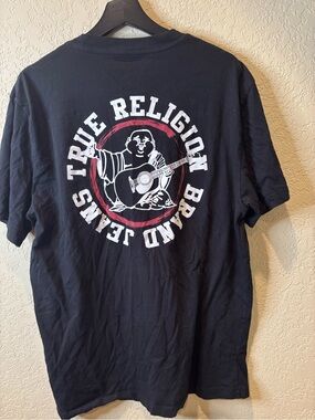 True Religion Black Short-Sleeve Logo Tee